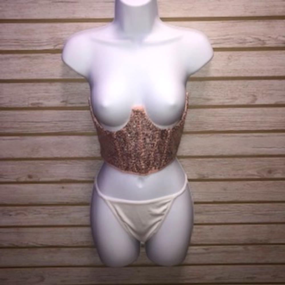 Sequin Corset Lingerie Set